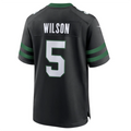 Johmsee NY.Jets #5 Garrett Wilson Legacy Black Game Jersey Stitched American Stitched Jerseys