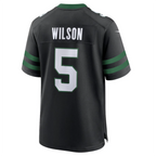 Johmsee NY.Jets #5 Garrett Wilson Legacy Black Game Jersey Stitched American Stitched Jerseys