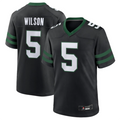 Johmsee NY.Jets #5 Garrett Wilson Legacy Black Game Jersey Stitched American Stitched Jersey
