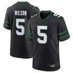 Johmsee NY.Jets #5 Garrett Wilson Legacy Black Game Jersey Stitched American Stitched Jersey