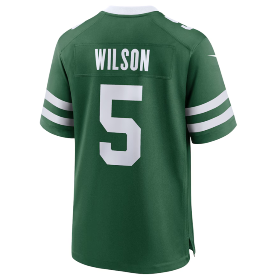 Johmsee NY.Jets #5 Garrett Wilson Legacy Green Game Jersey Stitched American Stitched Jerseys