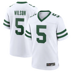 Johmsee NY.Jets #5 Garrett Wilson Legacy White Game Jersey Stitched American Stitched Jersey