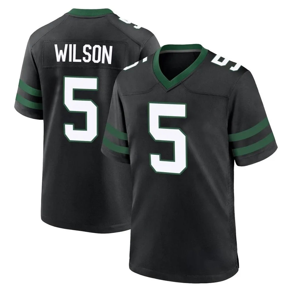 Johmsee NY.Jets #5 Garrett Wilson Player Black Legacy Home Game Stitched Jerseys