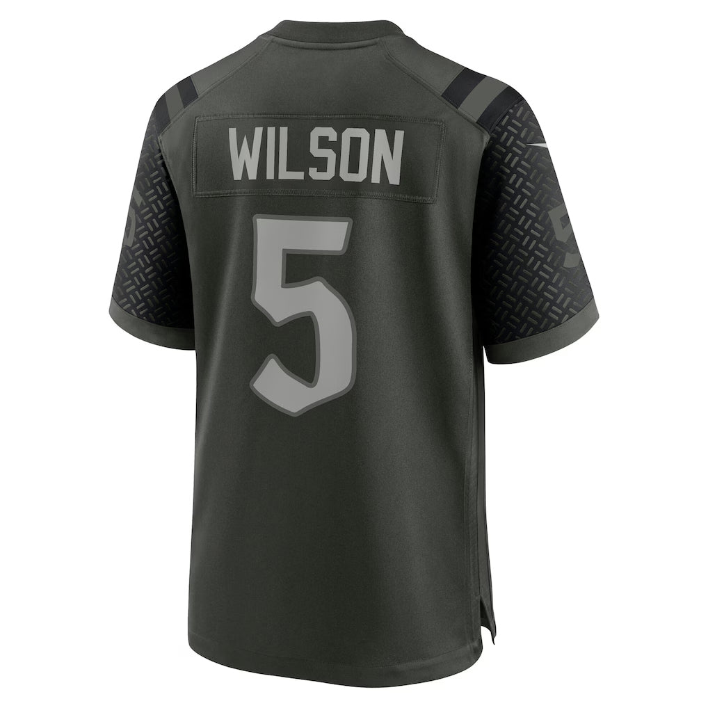 Johmsee NY.Jets #5 Garrett Wilson Player Gotham Green Rivalries Collection Game Stitched Jerseys