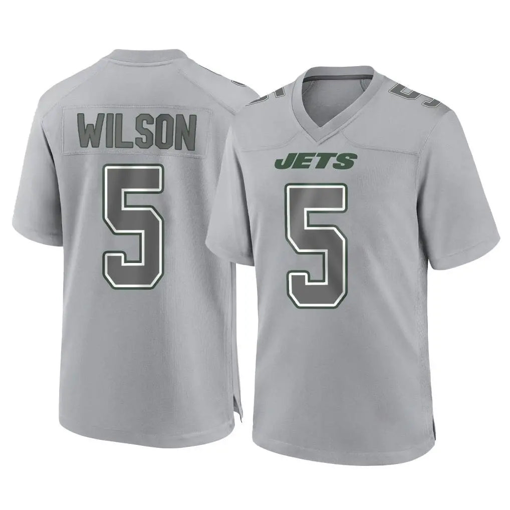 Johmsee NY.Jets #5 Garrett Wilson Player Gray Limited Atmosphere Fashion Home Game Stitched Jerseys