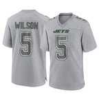 Johmsee NY.Jets #5 Garrett Wilson Player Gray Limited Atmosphere Fashion Home Game Stitched Jerseys