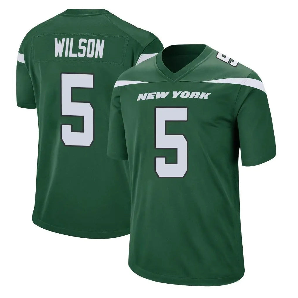 Johmsee NY.Jets #5 Garrett Wilson Player Green Game Stitched Jerseys