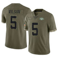 Johmsee NY.Jets #5 Garrett Wilson Player Olive Salute To Service Limited Stitched Jerseys