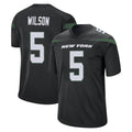 Johmsee NY.Jets #5 Garrett Wilson Player Stealth Black Home Game Stitched Jerseys