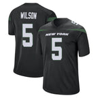 Johmsee NY.Jets #5 Garrett Wilson Player Stealth Black Home Game Stitched Jerseys