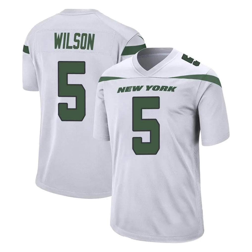 Johmsee NY.Jets #5 Garrett Wilson Player White Spotlight Home Game Stitched Jerseys