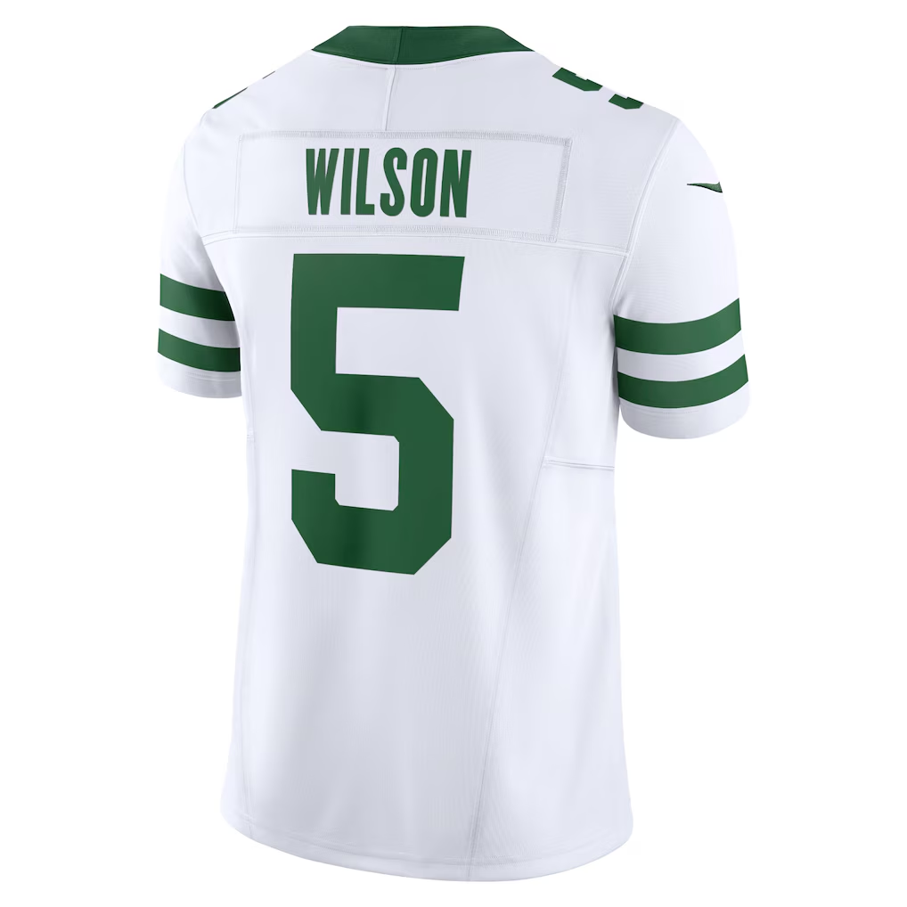 Johmsee NY.Jets #5 Garrett Wilson White Classic Alternate Vapor F.U.S.E. Limited Stitched Jerseys