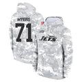 Johmsee NY.Jets #71 Josh Myers Player Arctic Camo Salute to Service Pullover Hoodies Limited Game Stitched Jerseys