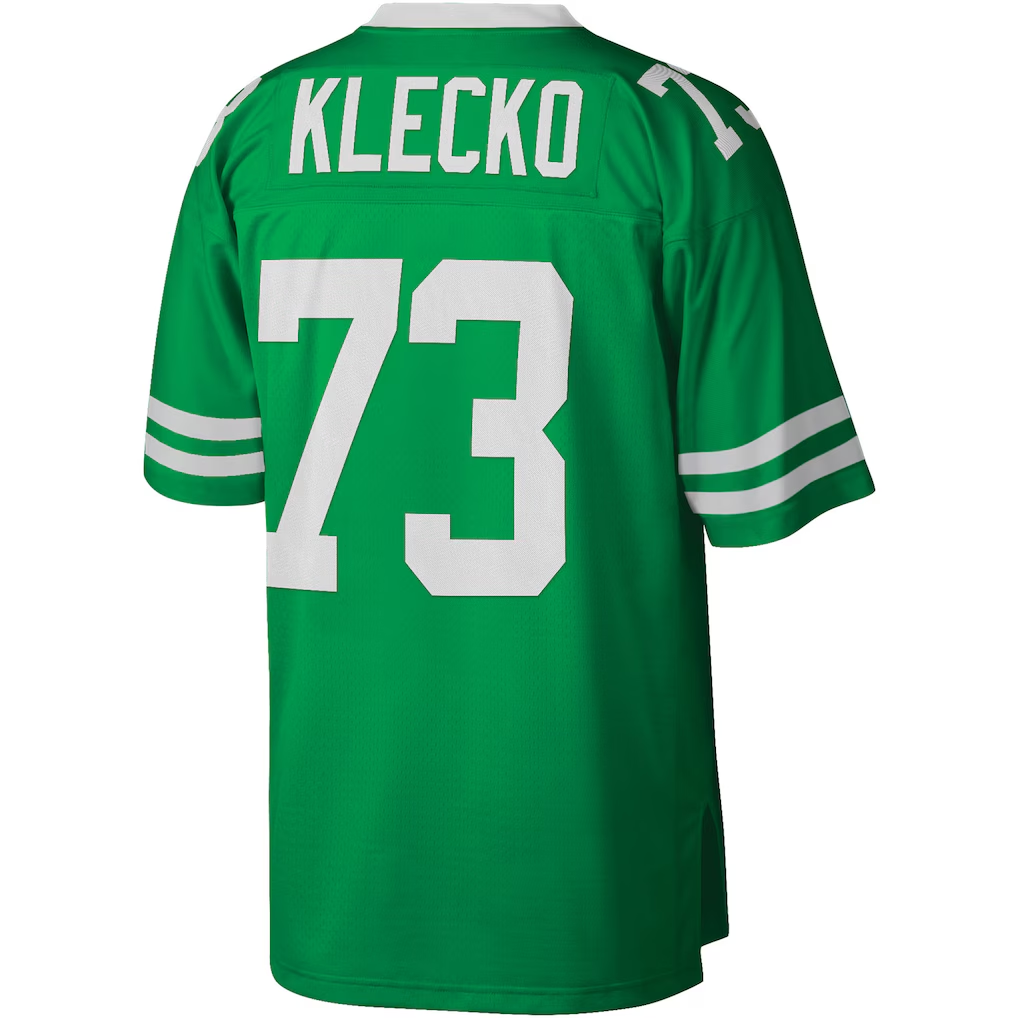Johmsee NY.Jets #73 Joe Klecko Mitchell & Ness Kelly Green Legacy Replica Stitched Puhic Jersey