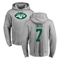 Johmsee NY.Jets #7 Geno Smith Player Gray LOGO Pullover Hoodies Limited Game Stitched Jerseys