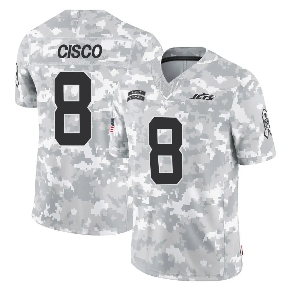 Johmsee NY.Jets #8 Andre Cisco Player Arctic Camo Salute to Service Limited Game Stitched Jerseys
