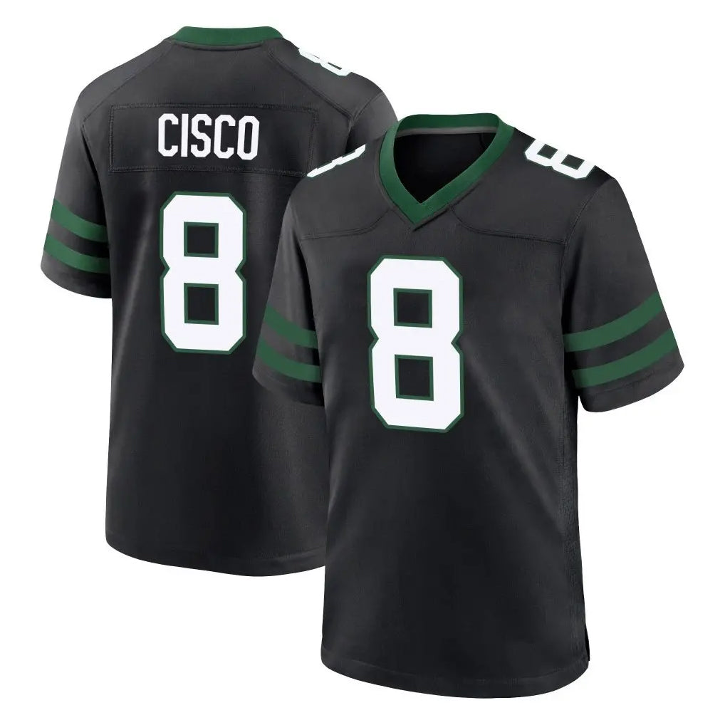 Johmsee NY.Jets #8 Andre Cisco Player Black Legacy Home Game Stitched Jerseys