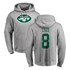 Johmsee NY.Jets #8 Andre Cisco Player Gray LOGO Pullover Hoodies Limited Game Stitched Jerseys