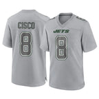 Johmsee NY.Jets #8 Andre Cisco Player Gray Limited Atmosphere Fashion Home Game Stitched Jerseys