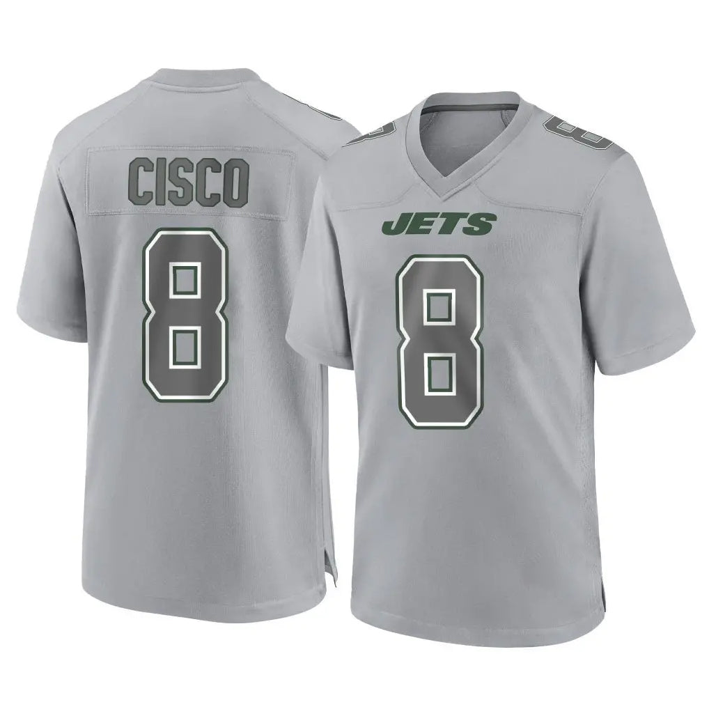 Johmsee NY.Jets #8 Andre Cisco Player Gray Limited Atmosphere Fashion Home Game Stitched Jerseys