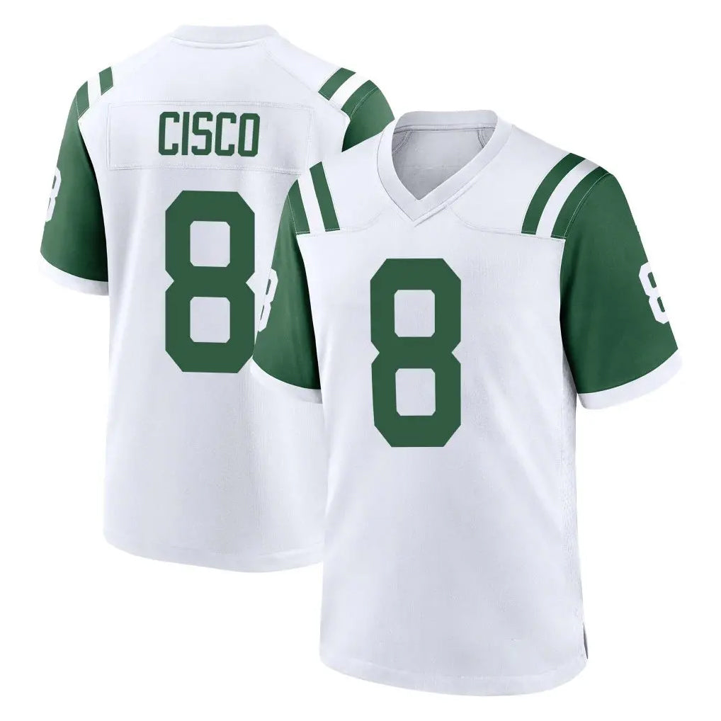 Johmsee NY.Jets #8 Andre Cisco Player White Classic Home Game Stitched Jerseys