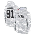 Johmsee NY.Jets #91 Jowon Briggs Player Arctic Camo Salute to Service Pullover Hoodies Limited Game Stitched Jerseys