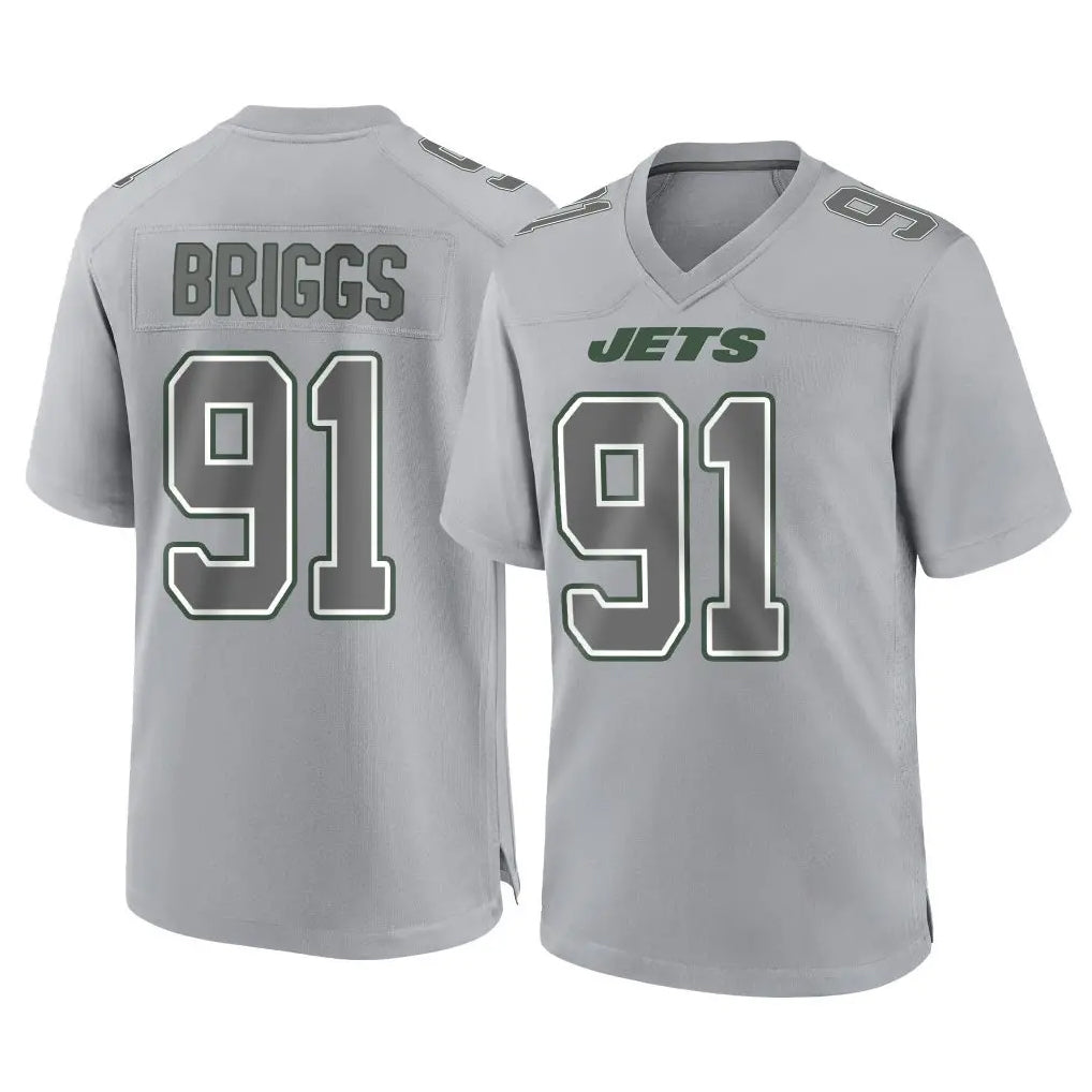 Johmsee NY.Jets #91 Jowon Briggs Player Gray Limited Atmosphere Fashion Home Game Stitched Jerseys