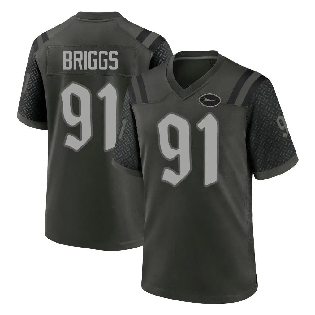Johmsee NY.Jets #91 Jowon Briggs Player Green 2025 Rivalries Collection Home Game Stitched Jerseys