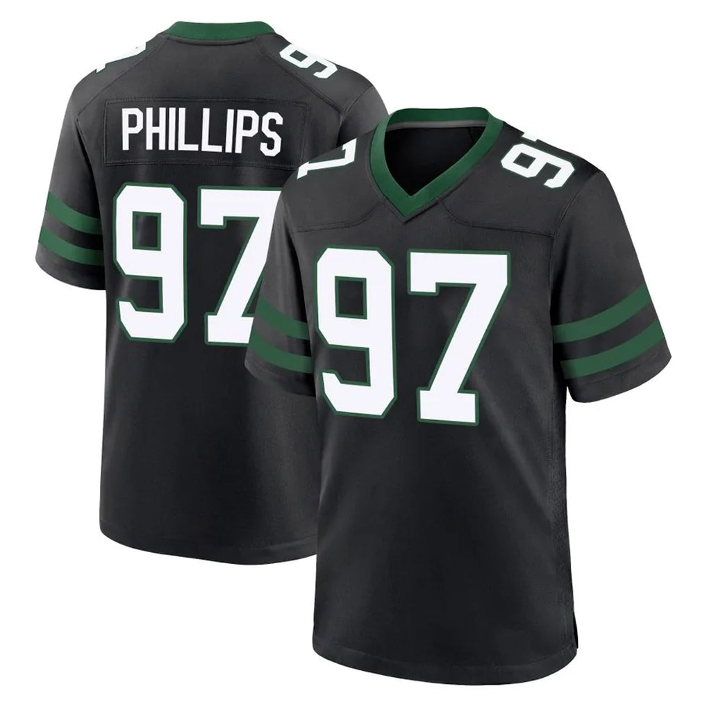 Johmsee NY.Jets #97 Harrison Phillips Player Black Legacy Home Game Stitched Jerseys