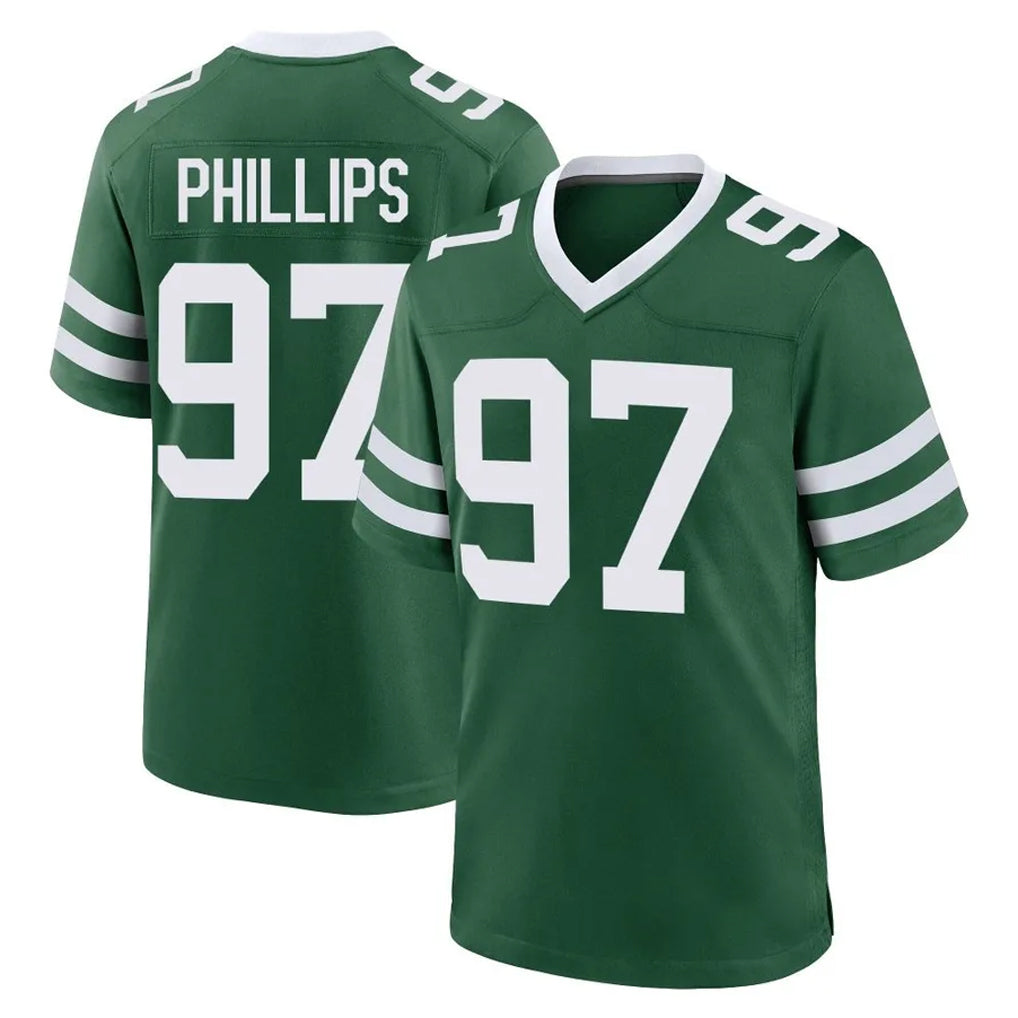 Johmsee NY.Jets #97 Harrison Phillips Player Green Legacy Home Game Stitched Jerseys
