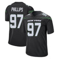 Johmsee NY.Jets #97 Harrison Phillips Player Stealth Black Home Game Stitched Jerseys