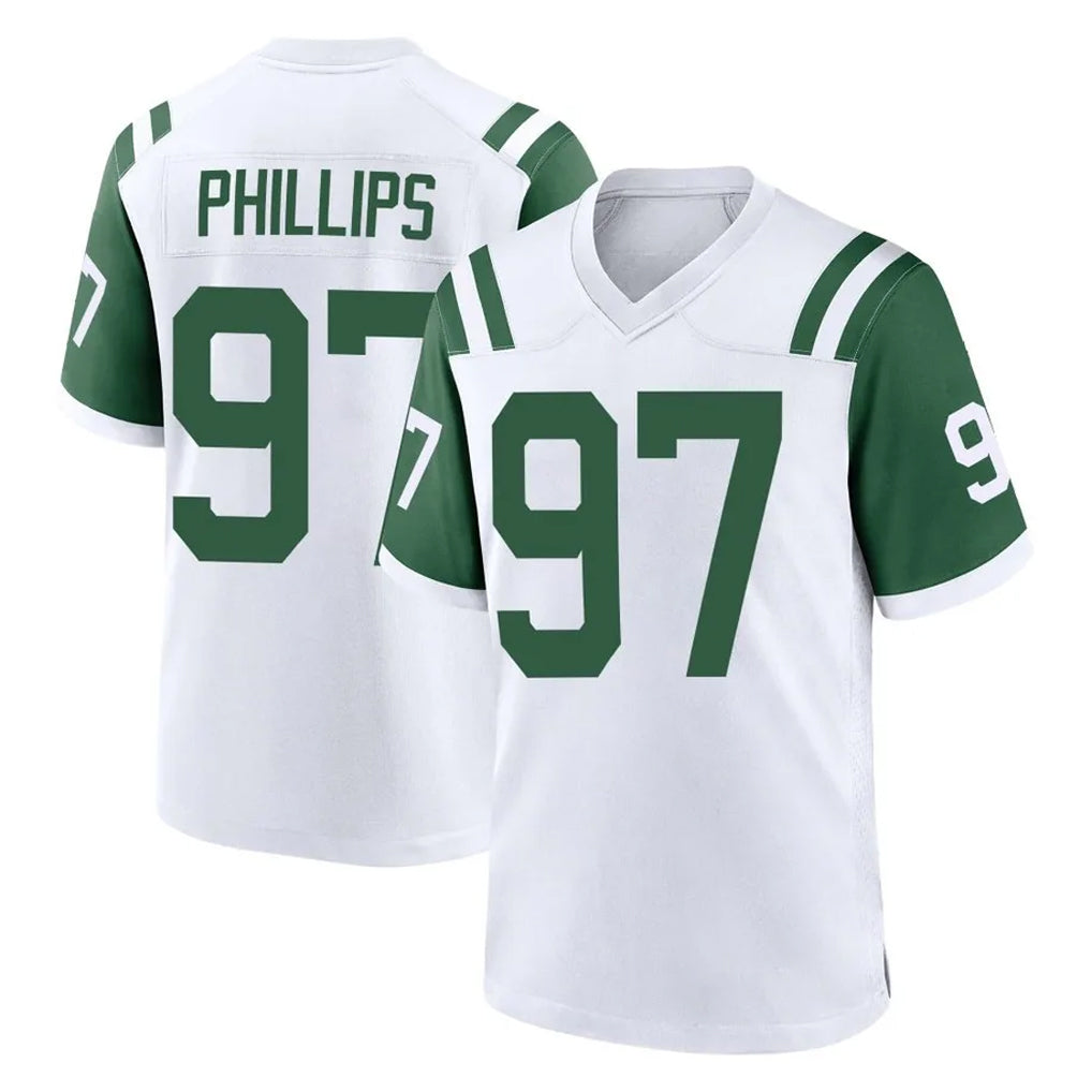 Johmsee NY.Jets #97 Harrison Phillips Player White Classic Home Game Stitched Jerseys
