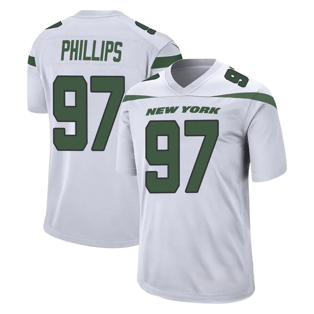 Johmsee NY.Jets #97 Harrison Phillips Player White Spotlight Home Game Stitched Jerseys