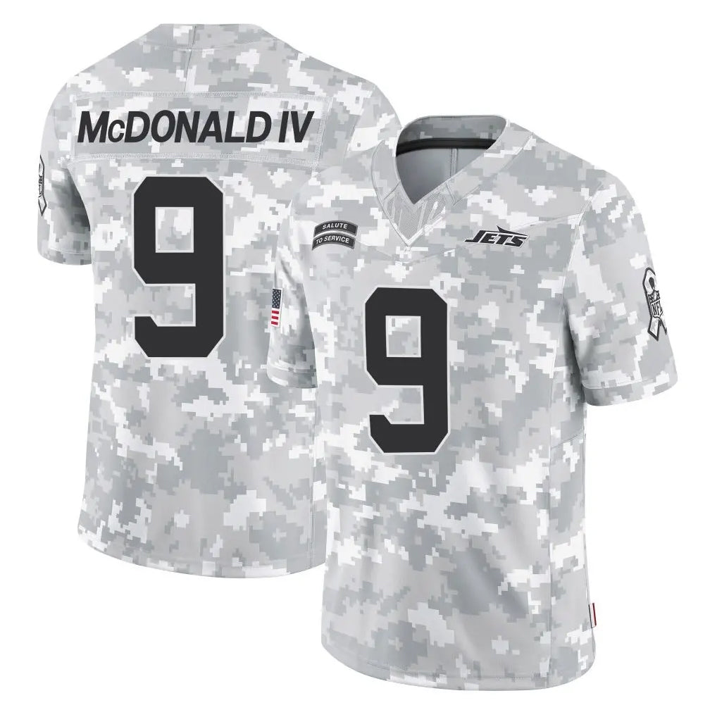 Johmsee NY.Jets #9 Will McDonald IV Player Arctic Camo Salute to Service Limited Game Stitched Jerseys
