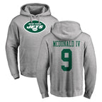 Johmsee NY.Jets #9 Will McDonald IV Player Gray LOGO Pullover Hoodies Limited Game Stitched Jerseys