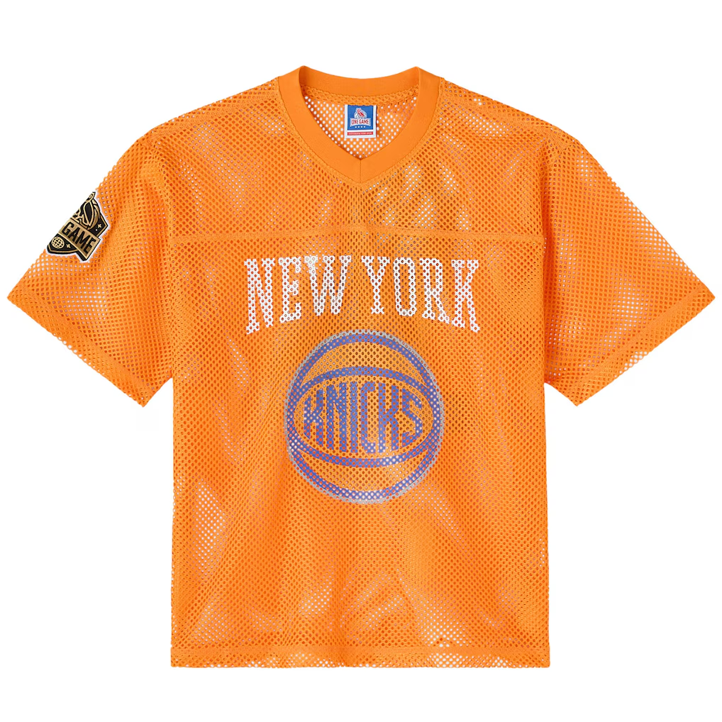 Johmsee NY.Knicks OVO x  Orange Mesh Football Fashion Jerseys