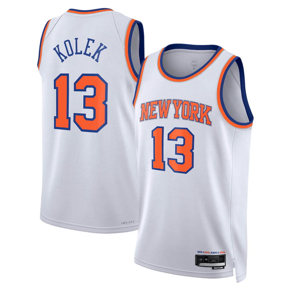 Johmsee NY.Knicks #13 Tyler Kolek White Swingman Jerseys - Association Edition