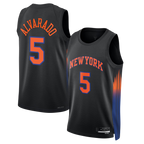 Johmsee NY.Knicks #5 Jos¨¦ Alvarado Black Swingman Jerseys - Statement Edition