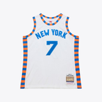 Johmsee NY.Knicks #7 Carmelo Anthony Mitchell & Ness White 2015-16 Hardwood Classics Authentic Jerseys