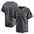 Johmsee NY.Mets #12 Francisco Lindor Player Gray City Connect Limited Stitched Jerseys