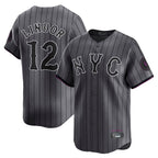 Johmsee NY.Mets #12 Francisco Lindor Player Gray City Connect Limited Stitched Jerseys