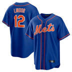 Johmsee NY.Mets #12 Francisco Lindor Player Royal Home Game Stitched Jerseys