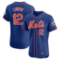 Johmsee NY.Mets #12 Francisco Lindor Player Royal Limited Elite Home Stitched Jerseys