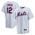 Johmsee NY.Mets #12 Francisco Lindor Player White Home Game Stitched Jerseys