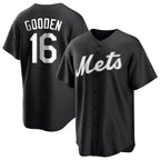 Johmsee NY.Mets #16 Dwight Gooden Player Black Home Game Stitched Jerseys