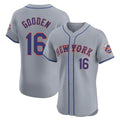 Johmsee NY.Mets #16 Dwight Gooden Player Gray Road Limited Elite Home Stitched Jerseys
