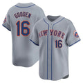 Johmsee NY.Mets #16 Dwight Gooden Player Gray Road Limited Home Stitched Jerseys