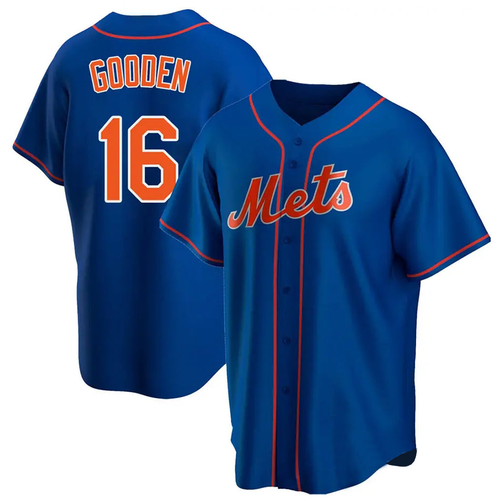 Johmsee NY.Mets #16 Dwight Gooden Player Royal Home Game Stitched Jerseys
