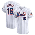 Johmsee NY.Mets #16 Dwight Gooden Player White Home Limited Elite Stitched Jerseys