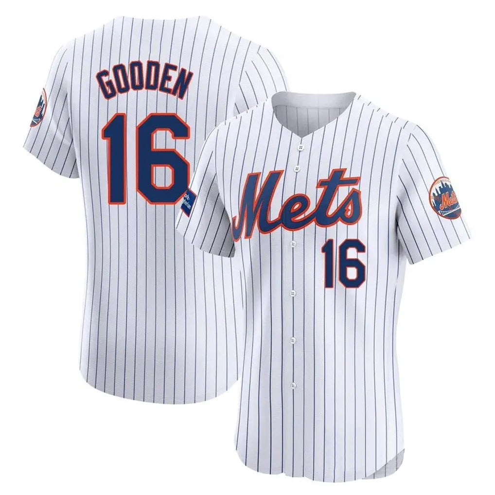 Johmsee NY.Mets #16 Dwight Gooden Player White Home Limited Elite Stitched Jerseys